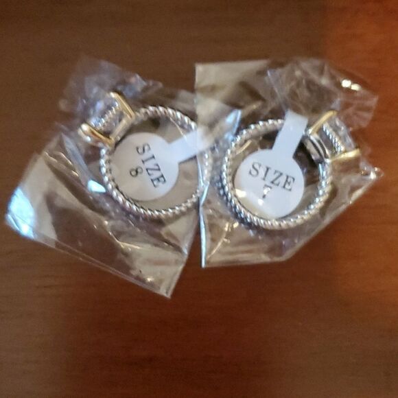 Juvell 18 Kt Two-Tone Plated White Topaz Twisted cab - Picture 6 of 7